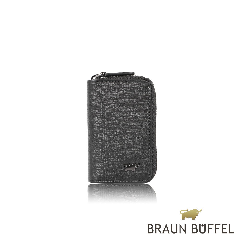 【BRAUN BUFFEL 德國小金牛】台灣總代理 戰神-A 拉鏈鎖包-黑色/BF518-105-BK