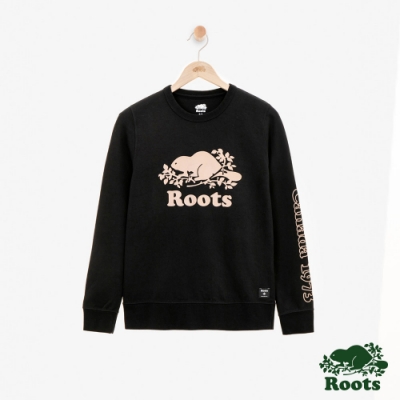 ROOTS 女裝-金棕庫柏海狸圓領上衣-黑色