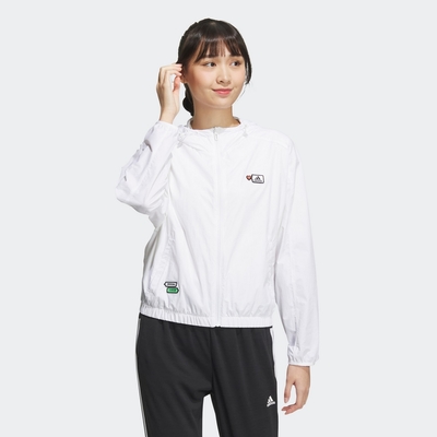 ADIDAS GFX WVN JKT 女休閒外套-白-HY2852