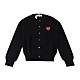 COMME DES GARCONS PLAY川久保玲雙紅心刺繡LOGO針織外套(黑) product thumbnail 1