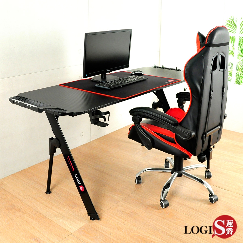 LOGIS邏爵 火爆特工碳纖電競桌 電腦桌157x60