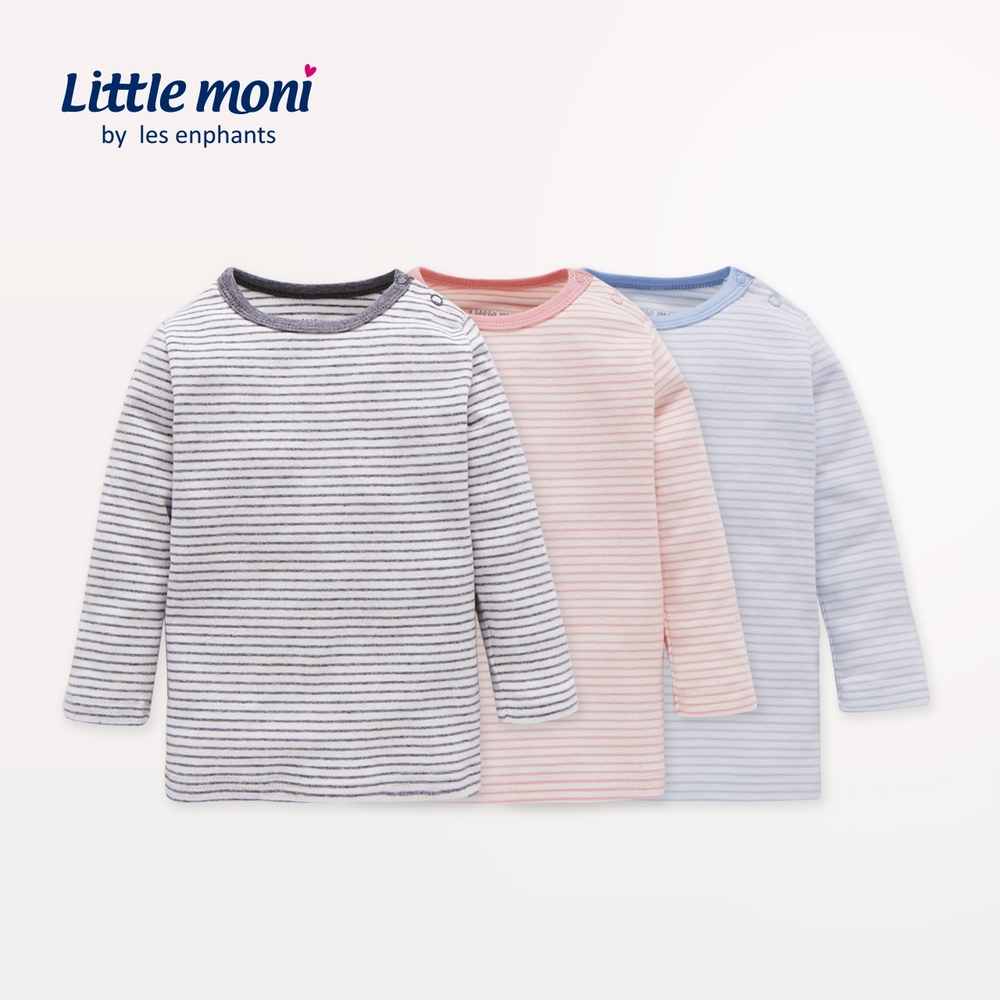 【Little moni】純棉家居系列條紋上衣(3色任選)
