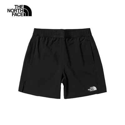 【The North Face 官方旗艦】北面兒童黑色防潑水吸濕排汗短褲｜811JJK3