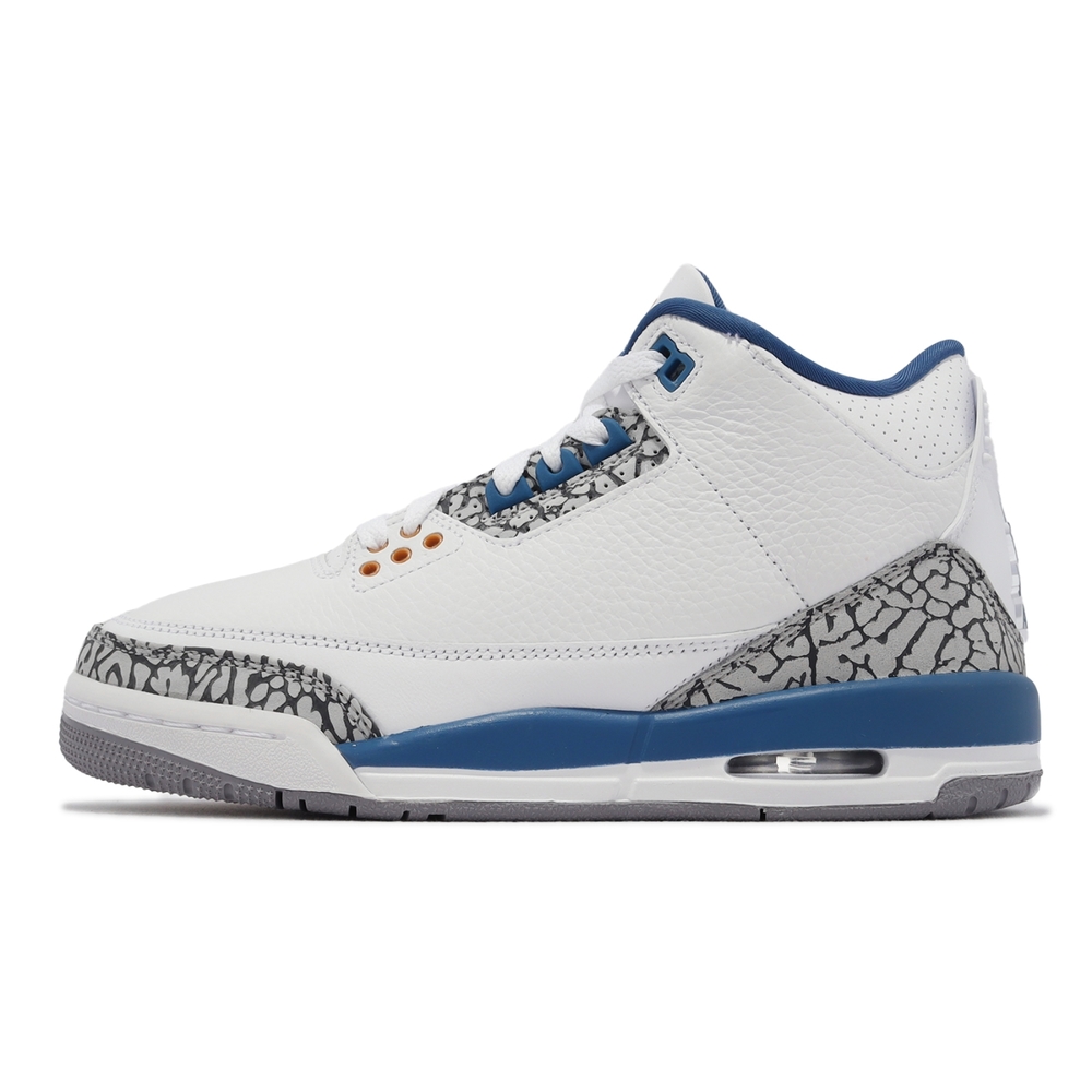 Nike 休閒鞋Air Jordan 3 Retro GS 女鞋大童白藍爆裂紋AJ3 巫師DM0967