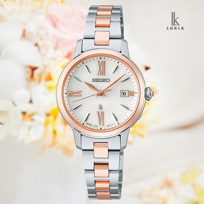 SEIKO 精工 LUKIA 太陽能電波對時 羅馬字時標淑女錶-27.5mm SSVW206J/1B32-0AY0KS_SK028