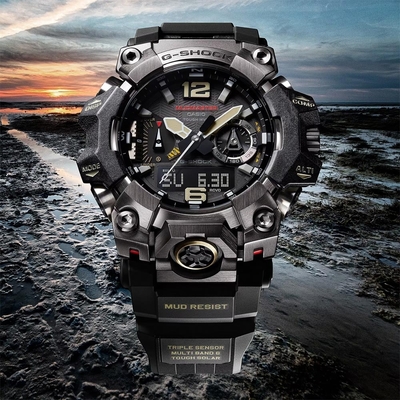 CASIO 卡西歐 G-SHOCK Master of G 太陽能電波雙顯多功能藍芽手錶 迎春好禮 GWG-B1000-1A