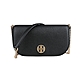 TORY BURCH Chelsea經典金屬LOGO荔枝紋皮革翻蓋吸扣小斜背包(黑) product thumbnail 1