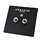 COACH 圓型LOGO水鑽針式耳環-銀色 product thumbnail 1