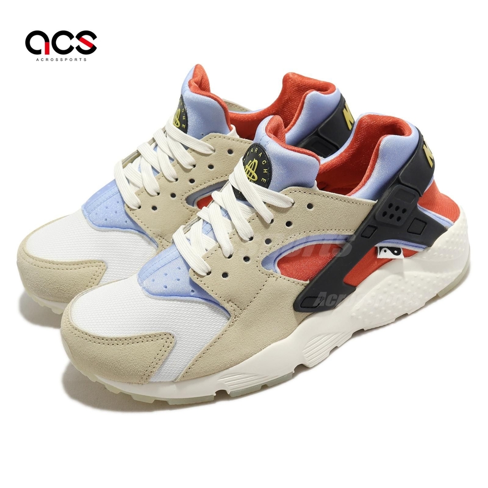 Nike 休閒鞋 Huarache Run GS 大童 女鞋 卡其 紫 陰陽太極 東方元素 緩震 麂皮 DV2196-700