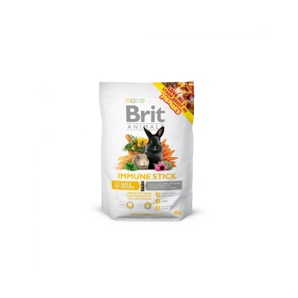 Brit咘莉-囓齒動物專用健康零食棒 80g(100015) x 2入組(購買第二件贈送寵物零食x1包)