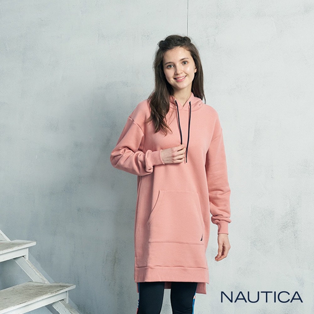 Nautica 女裝厚磅連帽洋裝-粉色