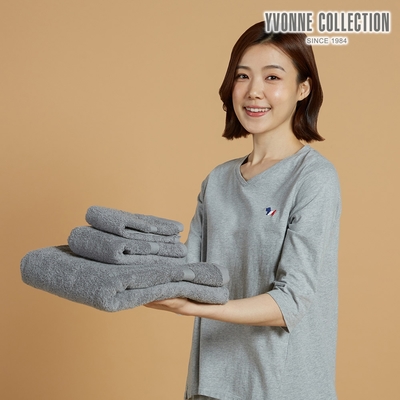 Yvonne Collection 純棉小方巾-迷霧灰
