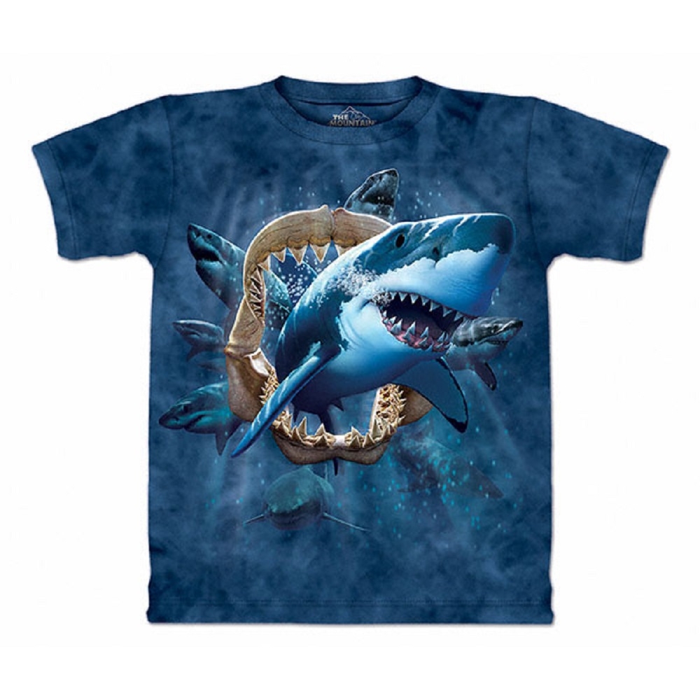 【摩達客】美國進口The Mountain 鯊魚攻擊 純棉環保短袖T恤