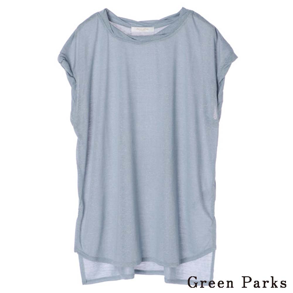 Green Parks 麻混紡法式袖圓領上衣