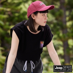JEEP 女裝 炫彩LOGO圖騰短袖T恤-黑色