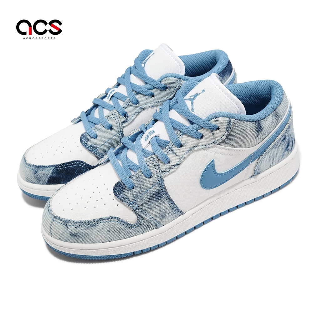 Nike Air Jordan 1 Low GS 大童Washed Denim 單寧牛仔AJ1 喬丹女鞋藍白