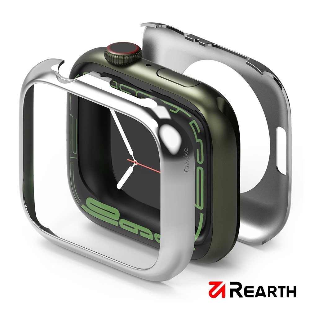 Rearth Ringke Apple Watch S8/7 41mm 全包覆不鏽鋼錶框(亮銀)