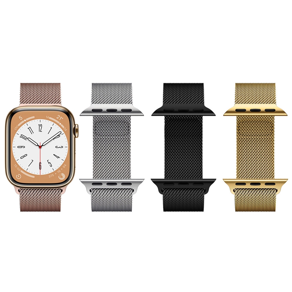 Metal-Slim Apple Watch Series 7/8/SE/Ultra 44/45/49mm 米蘭式磁吸不銹鋼編織錶帶