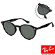 RayBan雷朋 復古圓框款太陽眼鏡 墨鏡/黑 綠鏡片#RB2180F 60171-51mm product thumbnail 1