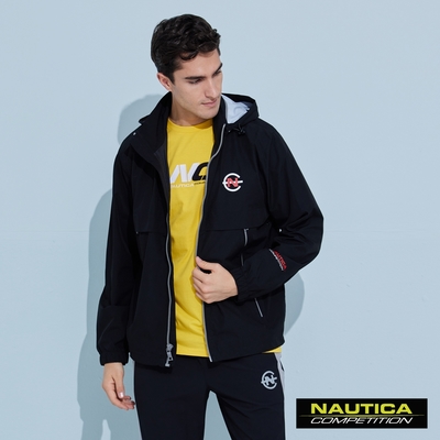 Nautica男裝 COMPETITION品牌LOGO防潑水連帽外套-黑