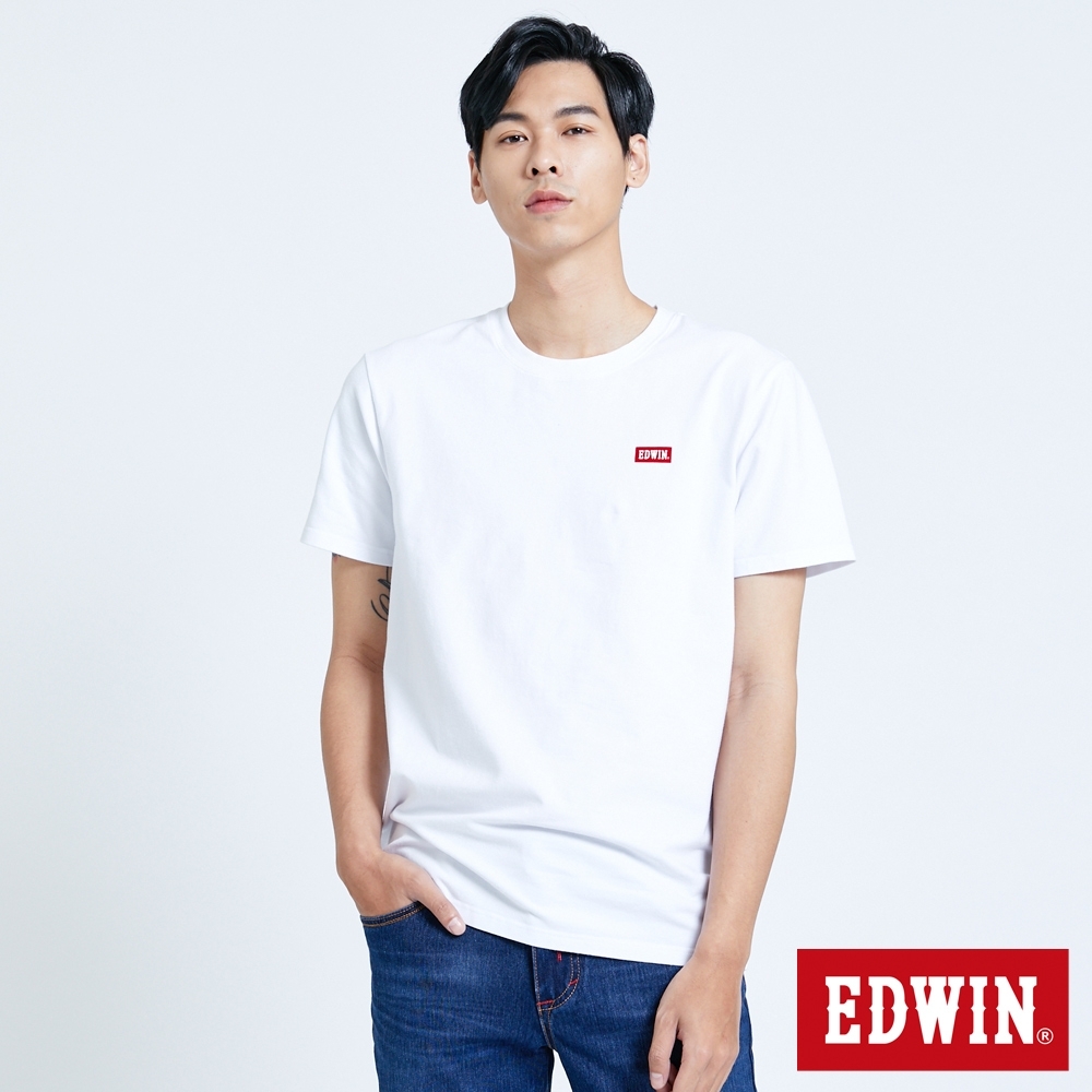 EDWIN 第七代 基本LOGO 短袖T恤-男-白色