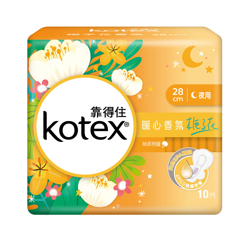 KOTEX 靠得住暖心香氛梔子花夜薄28cm10片x2包