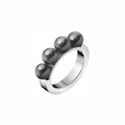 CALVIN KLEIN Circling 系列時尚珍珠白鋼戒指-7