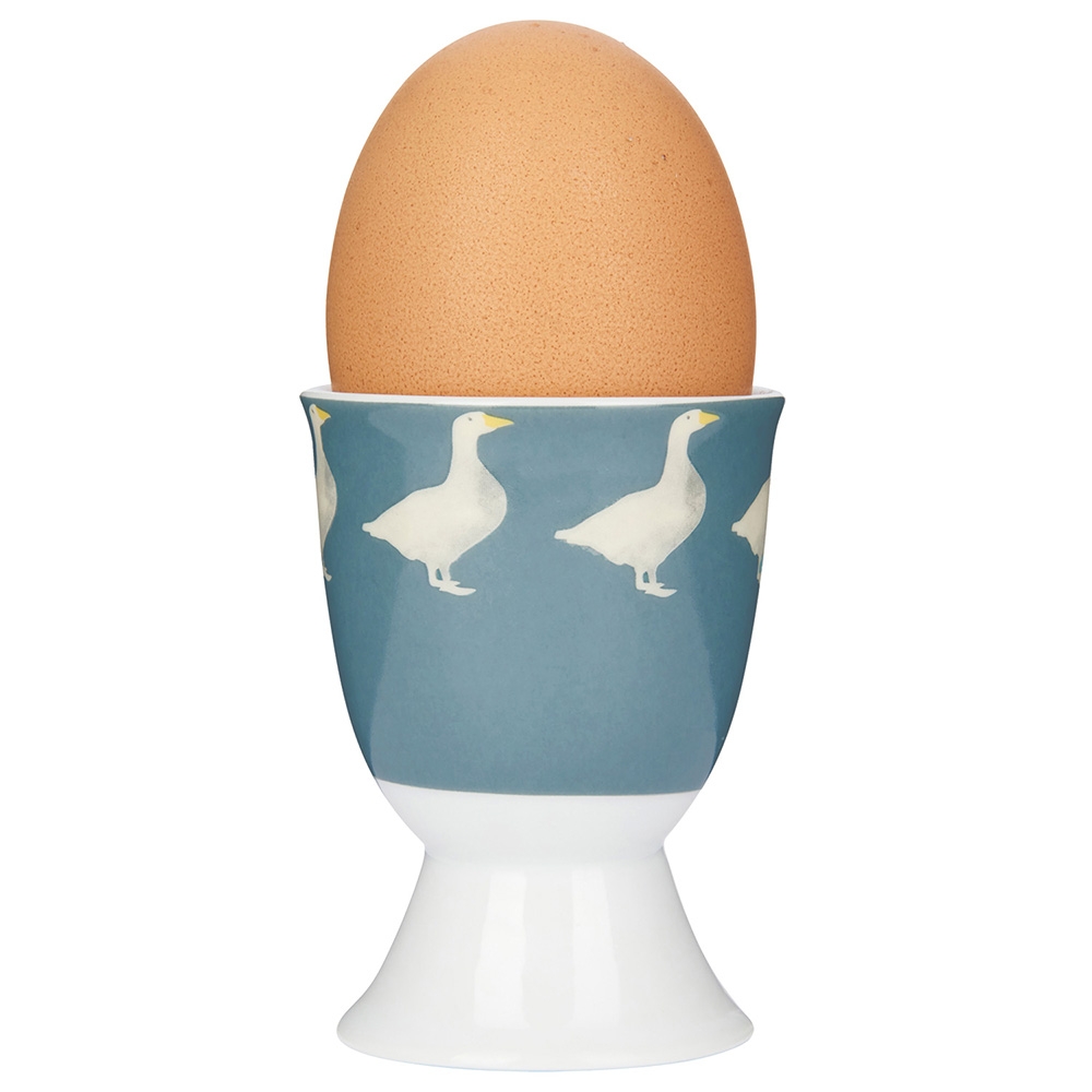 《KitchenCraft》瓷製蛋杯(藍天鵝) | 雞蛋杯 蛋托 早午餐 餐具