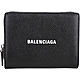 BALENCIAGA Everyday 品牌字母小牛皮錢袋釦式短夾(黑色) product thumbnail 1