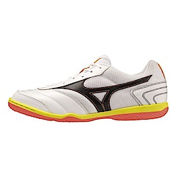 Mizuno MRL Sala Club IN [Q1GA230381] 男 足球鞋 運動 訓練 室內 耐磨 皮革 白橘