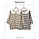 betty’s貝蒂思　雙層鏤空蕾絲領片格紋七分袖上衣(共二色) product thumbnail 1