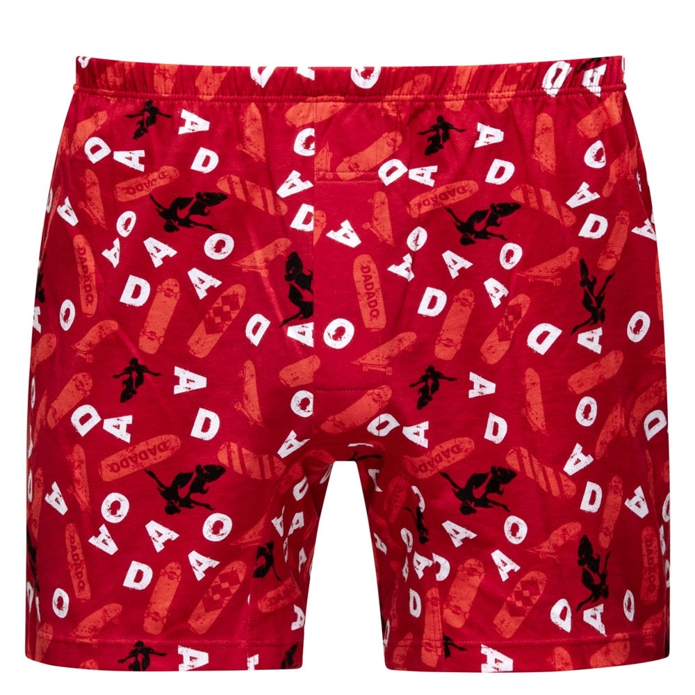 DADADO-滑板派對 M-3L印花四角男內褲(紅) 天然絲光棉-吸濕排汗