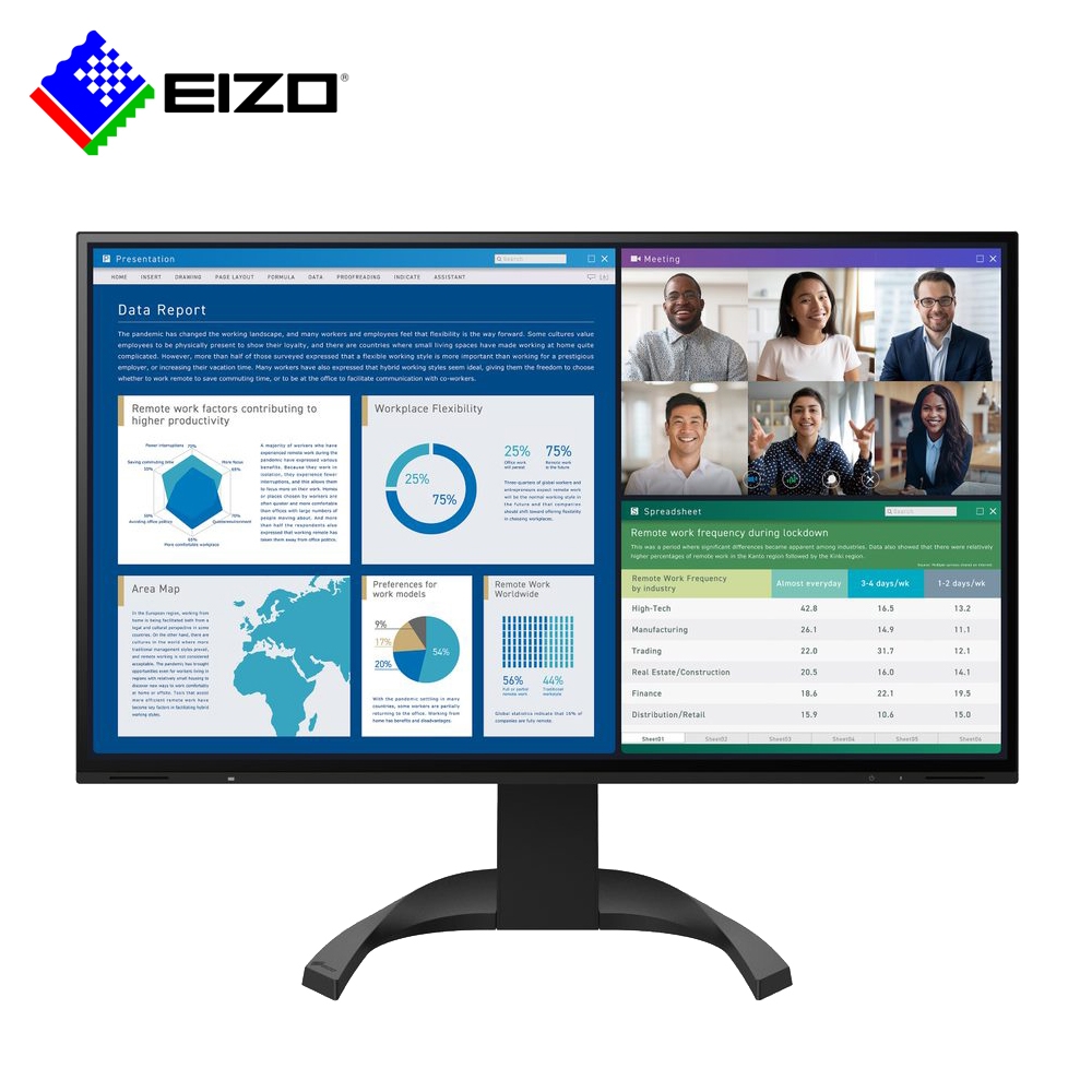 EIZO FlexScan EV2740X 黑色27吋4K低藍光低閃頻護眼/USB TypeC | 27型