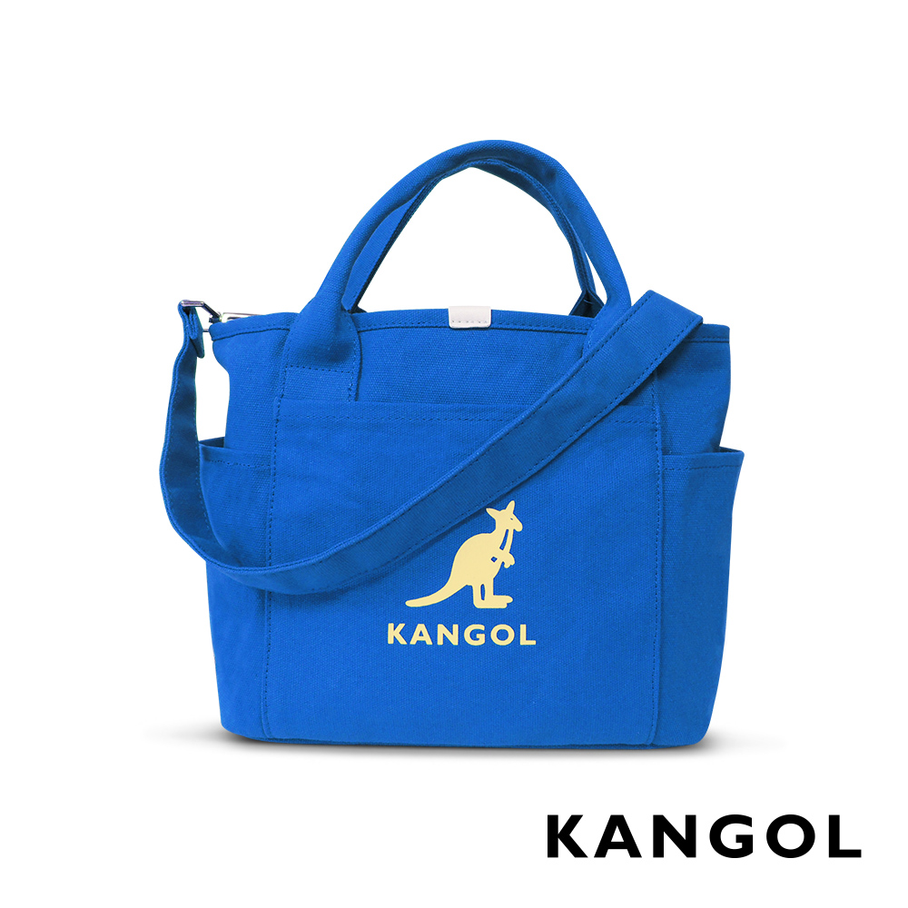 KANGOL 韓版玩色-帆布手提/斜背托特包-正藍 KGC1216