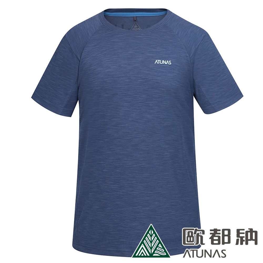 【ATUNAS 歐都納】男款吸濕排汗短袖T恤A8TS2419M麻花藍/防曬透氣快乾/大尺碼