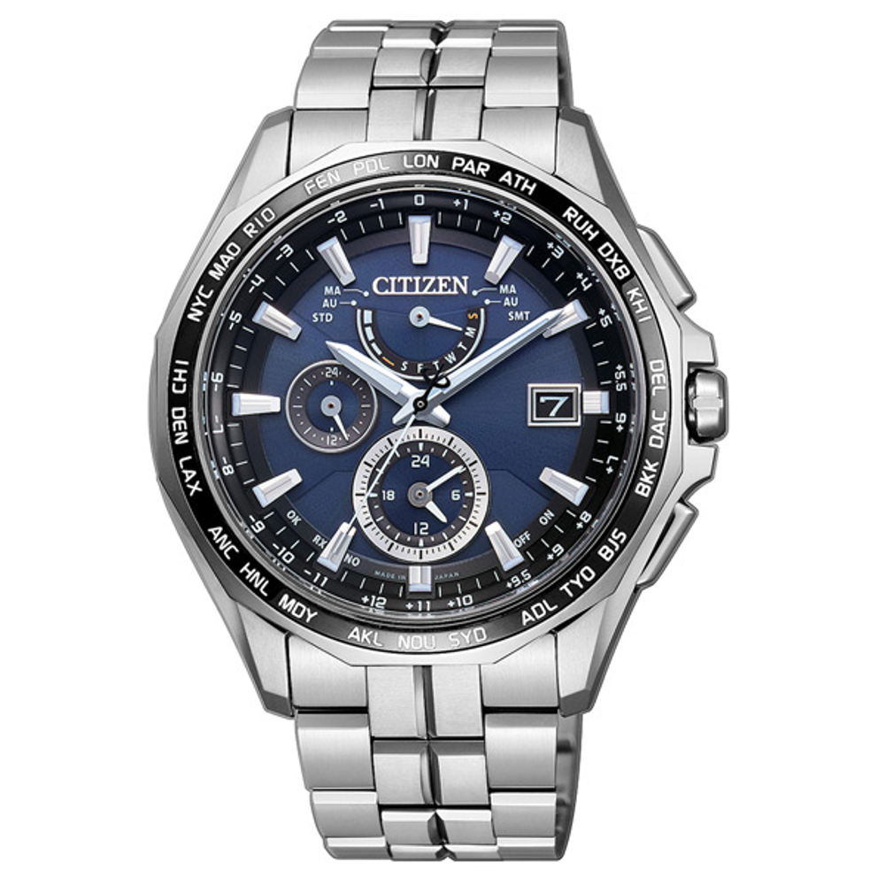 CITIZEN Eco-Drive 航空地堡時尚電波腕錶(AT9090-53L)