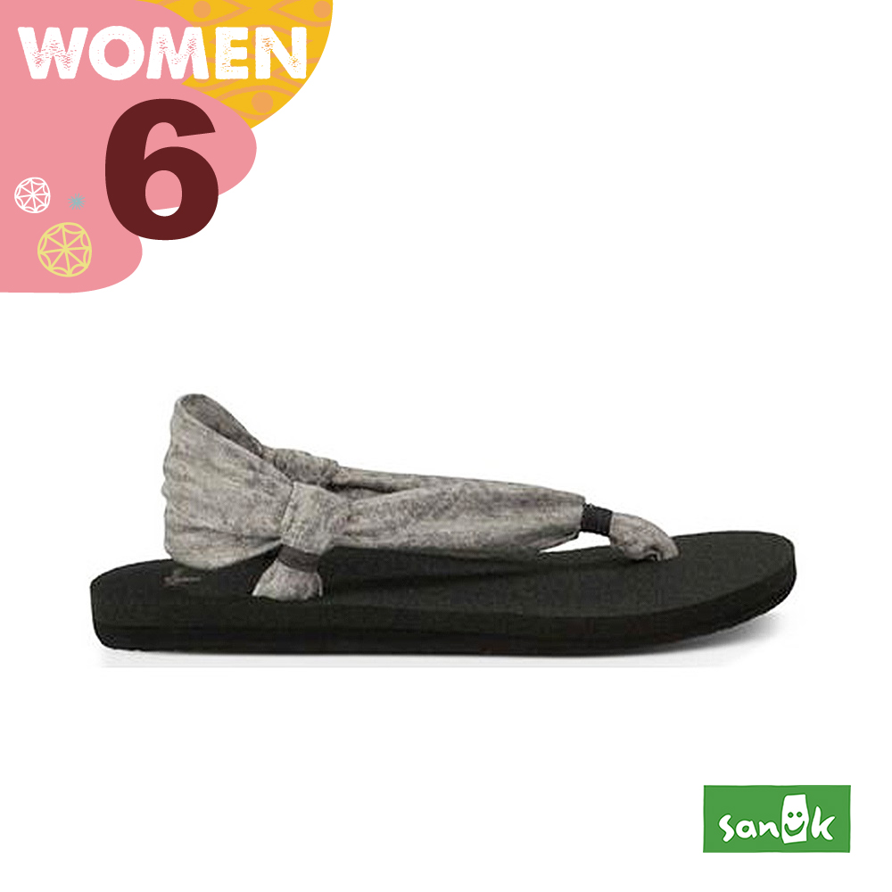 SANUK 女款US6 動物紋綁帶涼鞋(灰色)