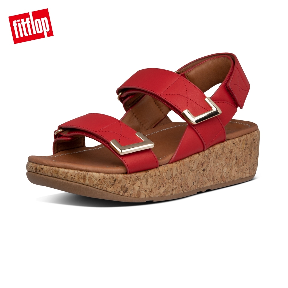 FitFlop REMI SANDALS 魔鬼氈可調整後帶涼拖鞋-女(紅色)