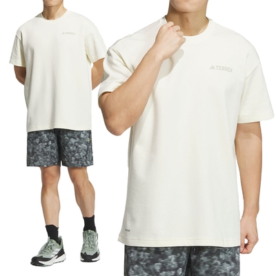 Adidas Natgeo Gfx Ss T 男款 米白色 寬鬆版 圓領 運動 休閒 短袖 IS9514