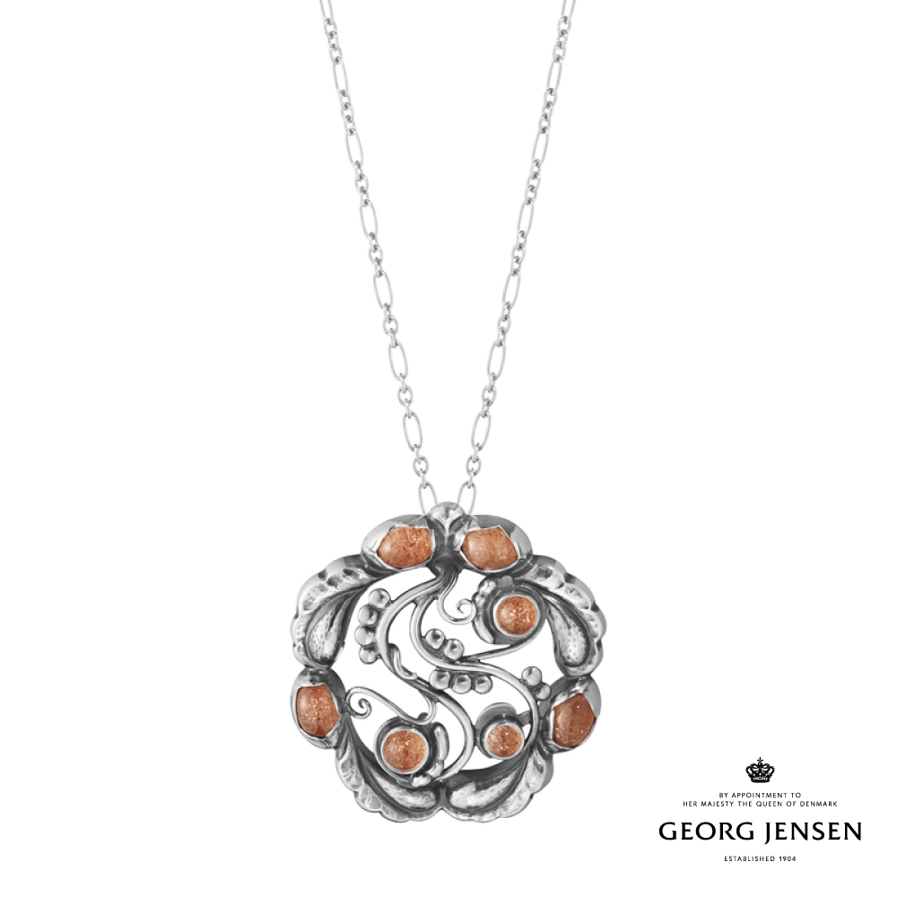 Georg Jensen 喬治傑生 MOONLIGHT BLOSSOM 太陽石胸針項鍊159 台灣限定