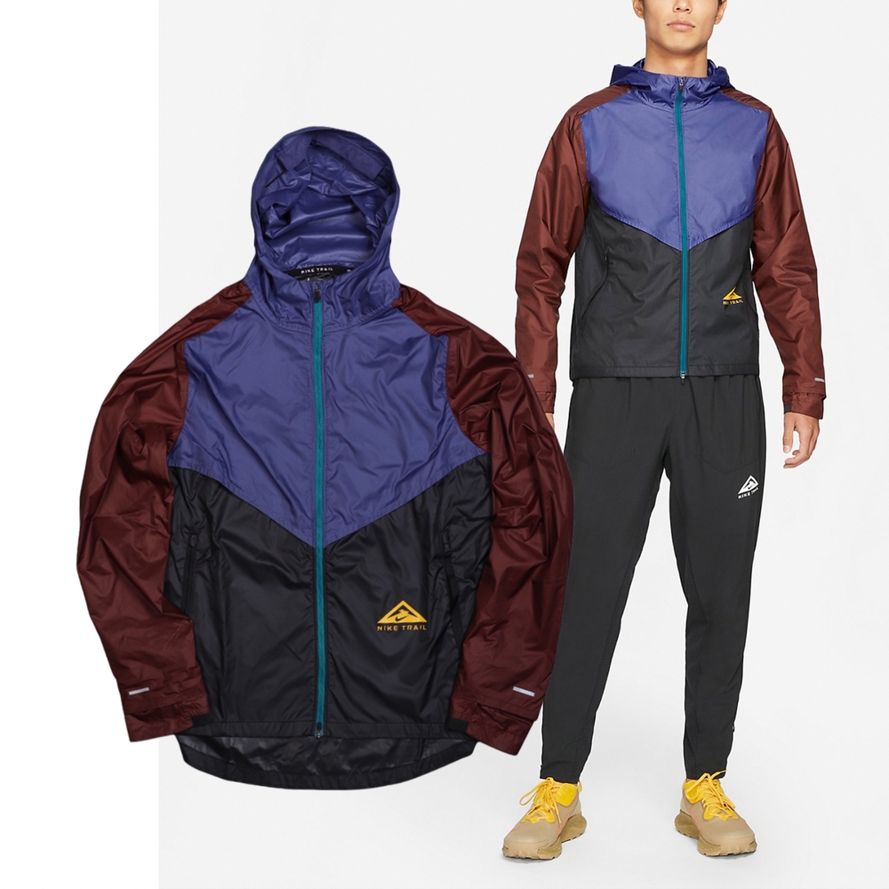 Nike 長袖外套 Windrunner 男款 紫 黑 咖 防風 反光 可收納 手套 防潑水 CZ9055-510