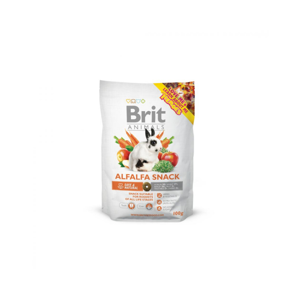 Brit咘莉-囓齒動物專用苜蓿零食 100g x 2入組(100014)(購買第二件贈送寵物零食x1包)