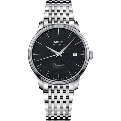 MIDO 美度錶 BARONCELLI 簡約超薄機械腕錶-黑39.5mm M0274071105100