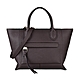 LONGCHAMP MAILBOX壓印LOGO牛皮拉鍊手提斜背兩用包(中/深紫) product thumbnail 1