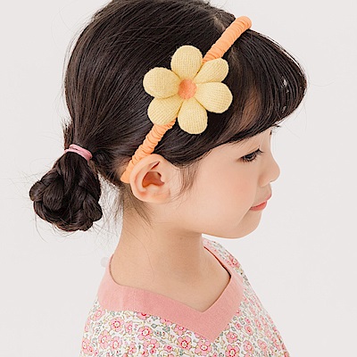OB嚴選-針織花朵褶皺造型兒童髮箍