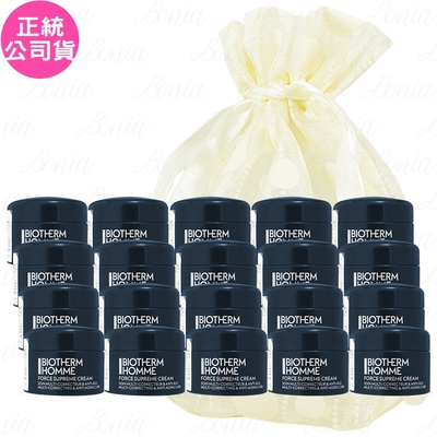 【即期品】BIOTHERM 碧兒泉 男仕超進化極量緊膚凝霜(5ml)*20旅行袋組(公司貨)