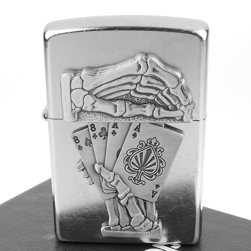 ZIPPO 美系~Dead Mans Hand-死者之手撲克圖案貼飾