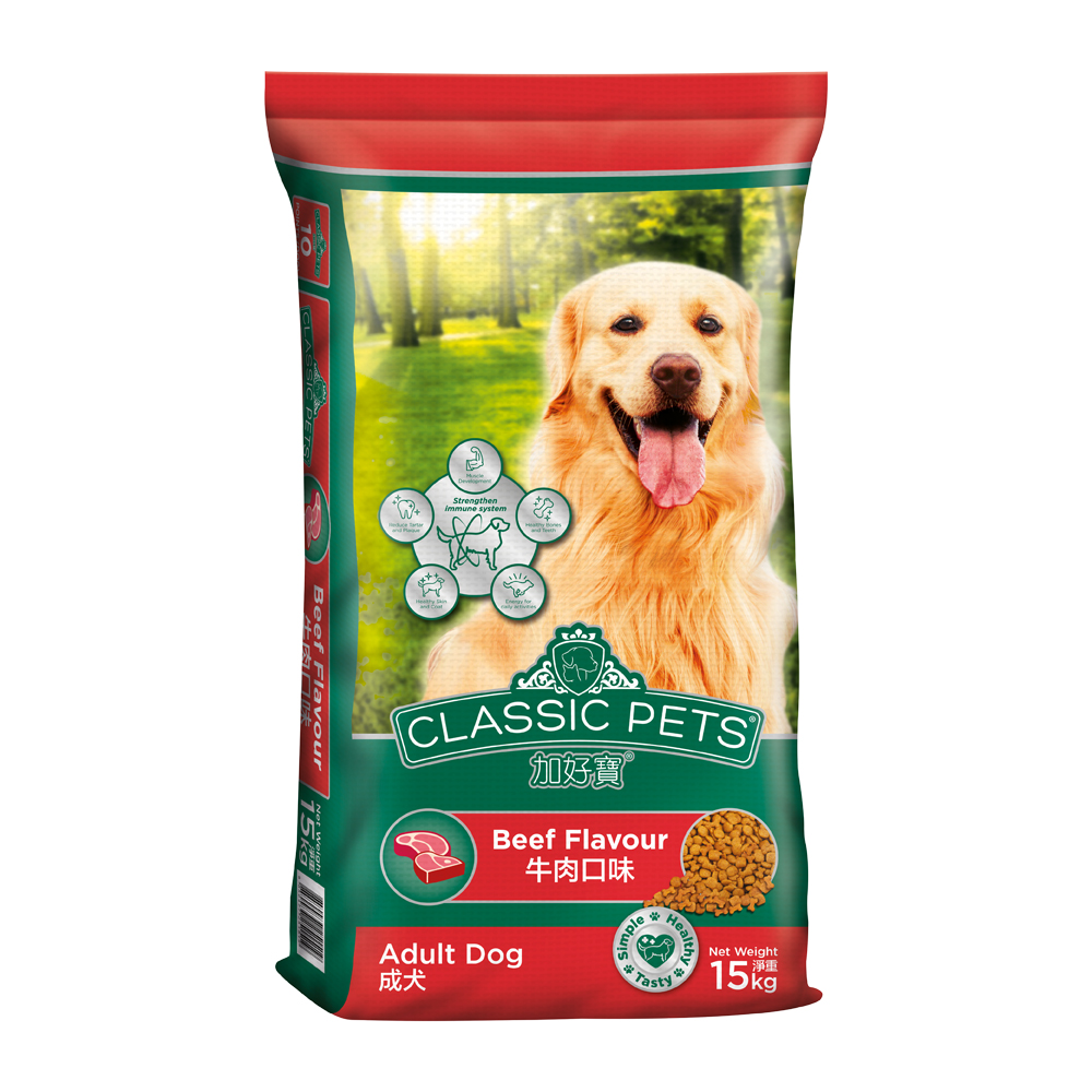 Classic Pets 加好寶成犬乾狗糧 – 牛肉口味 15kg