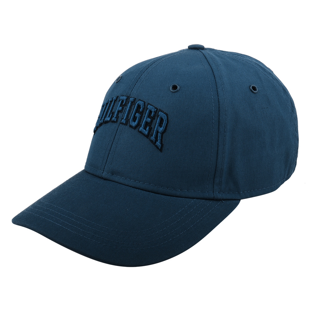 TOMMY HILFIGER- 藍繡線英文字母LOGO棒球帽(藍綠色)