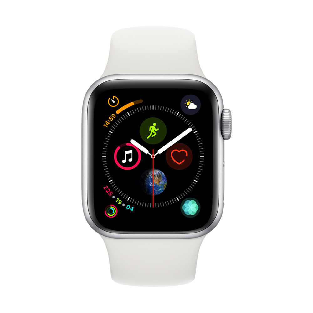 Apple Watch Series 4(GPS+網路)40mm銀色鋁金屬錶殼+白色錶帶